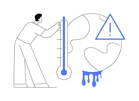 Global warming abstract concept vector illustration. Stock Illustration