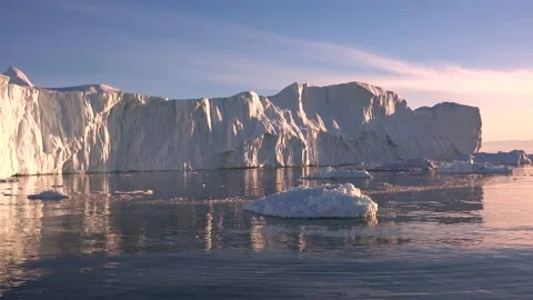 Global Warming and Climate Change. Giant floating Iceberg from melting glacier Stock Footage
