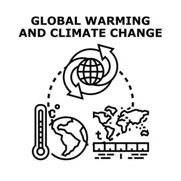 Global warming and climate change concept illustration Stock Illustration