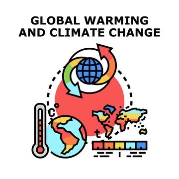Global warming and climate change concept illustration Stock Illustration
