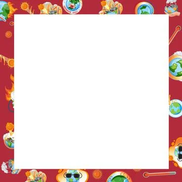 Global Warming and Climate Change Vector Border with Copy Space Stock Illustration