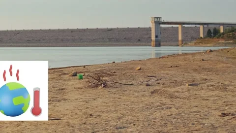 Global Warming and Pollution Concept - Droughts lead to serious water supply  Video stock 218620859