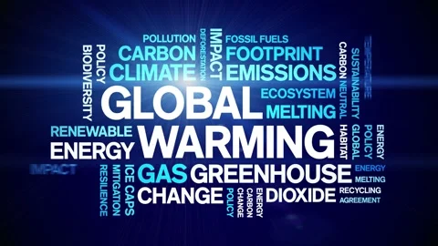 Global Warming animated word cloud,animation kinetic typography seamless loop. Stock Footage 317666288