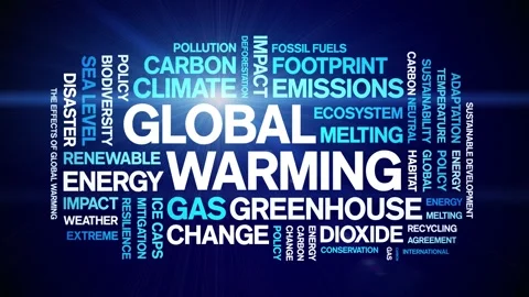 Global Warming animated word cloud,animation kinetic typography seamless loop. Stock Footage 317666304