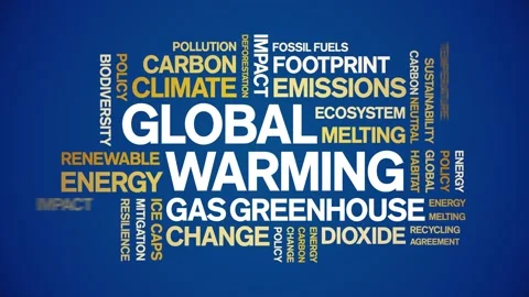 Global Warming animated word cloud,animation kinetic typography seamless loop. Stock Footage 317666489