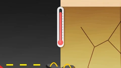 Global Warming Animation With Melting Asphalt And Cracked Earth Stock Footage 340266924