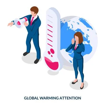 Global warming attention. Concept. Stock Illustration