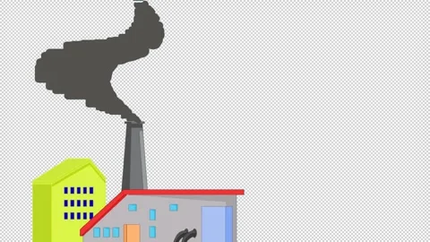 Global warming is caused by air pollution produced by factories or industry. Stock Footage 306227922