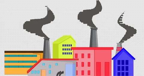 Global warming is caused by air pollution produced by factories or industry. Stock Footage 306316378