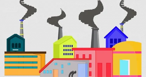 Global warming is caused by air pollution produced by factories or industry. Stock Footage 306316401