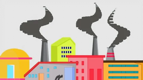 Global warming is caused by air pollution produced by factories or industry. Stock Footage 306316478