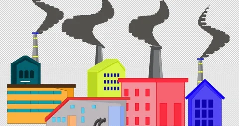 Global warming is caused by air pollution produced by factories or industry. Stock Footage 306316492