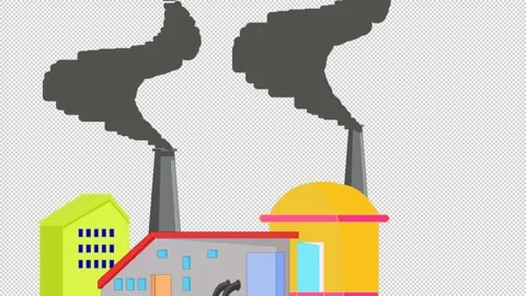 Global warming is caused by air pollution produced by factories or industry. Stock Footage 306316618