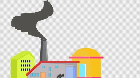 Global warming is caused by air pollution produced by factories or industry. Stock Footage 306316700