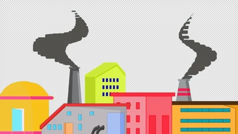 Global warming is caused by air pollution produced by factories or industry. Stock Footage 306316735