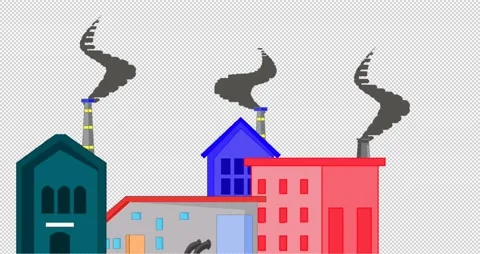 Global warming is caused by air pollution produced by factories or industry. Stock Footage 306317172