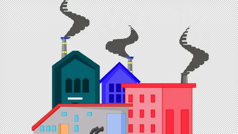 Global warming is caused by air pollution produced by factories or industry. Stock Footage 306317294