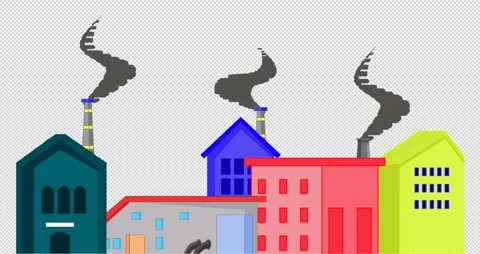 Global warming is caused by air pollution produced by factories or industry. Stock Footage 306317310