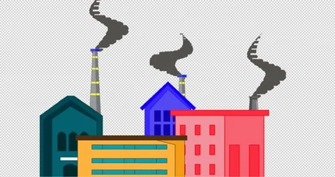 Global warming is caused by air pollution produced by factories or industry. Stock Footage 306317984