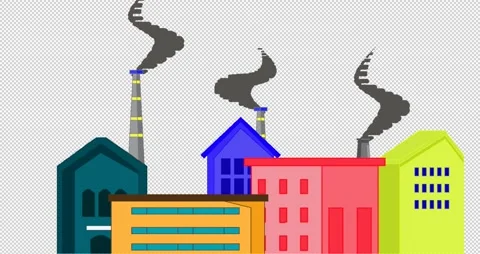 Global warming is caused by air pollution produced by factories or industry. Stock Footage 306318998