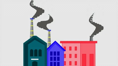 Global warming is caused by air pollution produced by factories or industry. Stock Footage 306320784