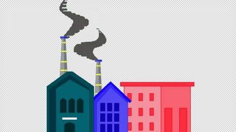Global warming is caused by air pollution produced by factories or industry. Stock Footage 306320878