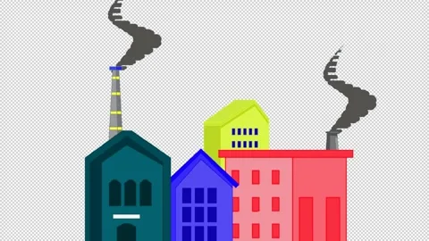 Global warming is caused by air pollution produced by factories or industry. Stock Footage 306321310