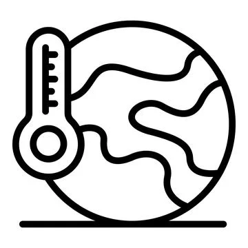 Global warming is causing earth temperature to rise with thermometer Ilustração Stock