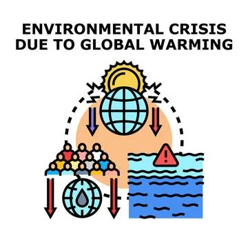 Global warming causing environmental crisis problem Ilustração Stock