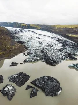 Global warming causing glaciers to melt - Iceland, vertical Stock Photos
