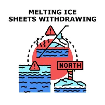 Global warming causing melting ice and rising sea levels Stock Illustration