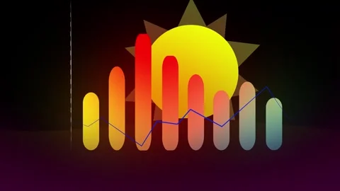 Global warming climate change chart with rising hot temperature bars Vidéo 337727835