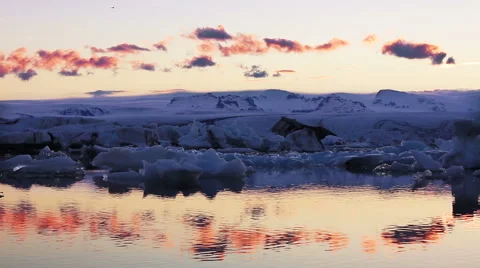 Global Warming Climate Change Concept. Icebergs in Glacier Lagoon. Stock-Footage 52084514