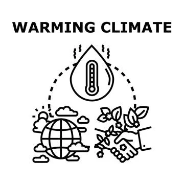 Global warming climate change dealing with environmental problems Stock Illustration