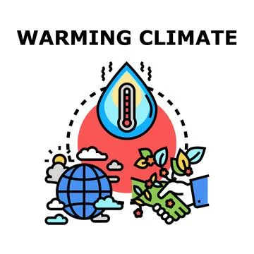 Global warming climate change dealing with environmental problems Stock Illustration