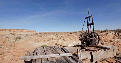 Global Warming Climate Change Drought Abandoned Wasteland Wide Shot Stock Footage 49656552