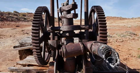 Global Warming Climate Change Drought Abandoned Wasteland Centered Stock Footage 49656784