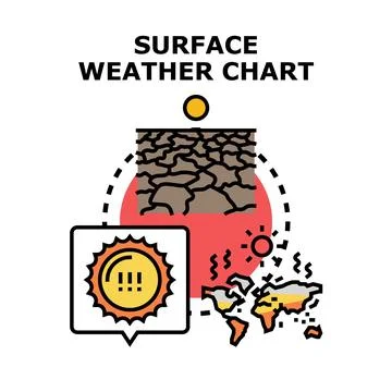 Global warming climate change reporting earth surface temperature Stock Illustration