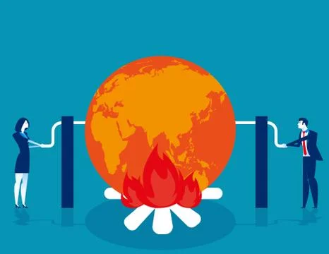 Global warming. Concept business vector illustration. Stock Illustration