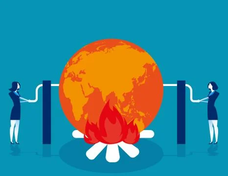Global warming. Concept business vector illustration. Stock Illustration
