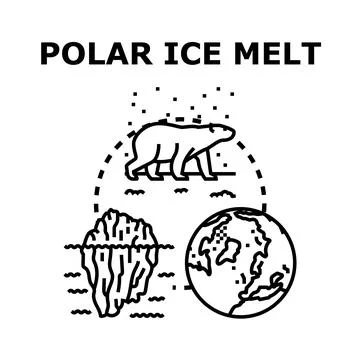 Global warming concept causing polar ice melt affecting planet Stock Illustration