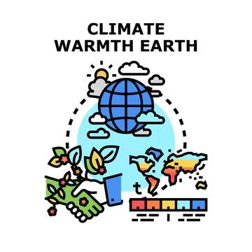 Global warming concept with cooperation and environmental protection Stock Illustration