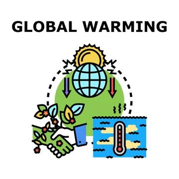 Global warming concept reducing ecological climate change Stock Illustration