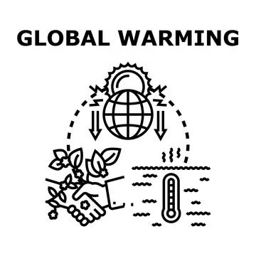 Global warming concept reducing ecological climate change Stock Illustration