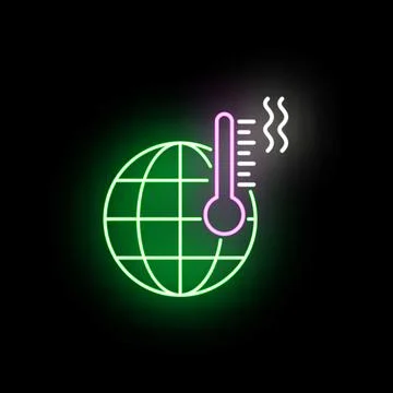 Global warming concept showing earth with rising thermometer Stock Illustration
