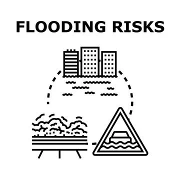 Global warming concept showing flooding risks Stock Illustration
