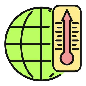 Global warming concept showing rising earth temperature Stock Illustration