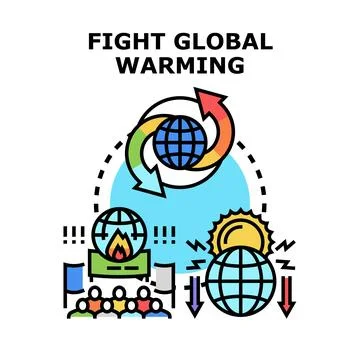 Global warming concept vector illustration Stock Illustration