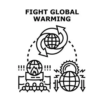 Global warming concept vector illustration Stock Illustration