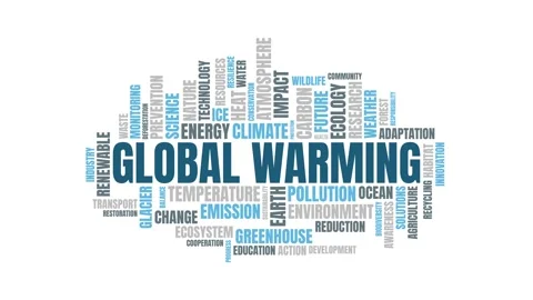 Global Warming Concept Word Cloud Animation on White Background 库存影片 343780099